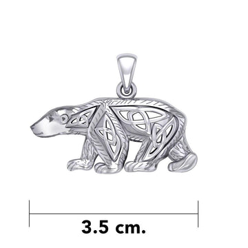 Celtic Spirit of The Arctic Polar Bear Silver Pendant TPD6017 - Jewelry